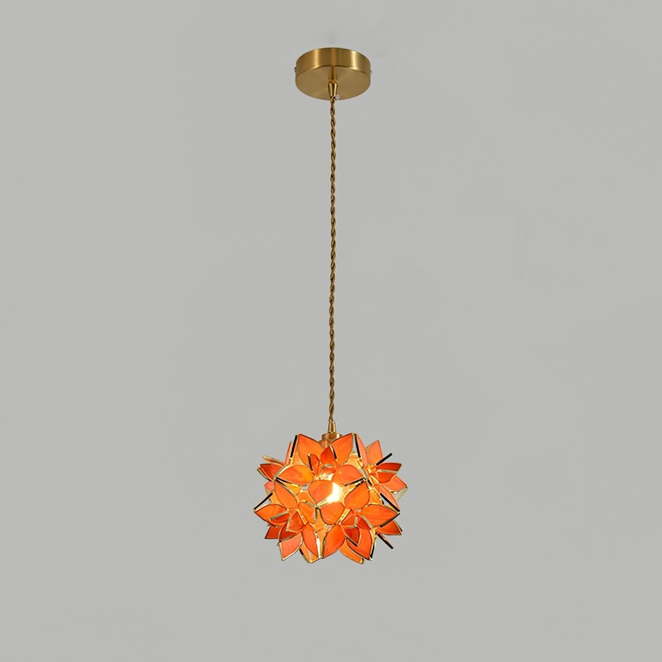 Capiz Flower Sphere Pendant Light