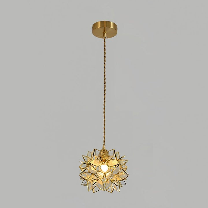 Capiz Flower Sphere Pendant Light