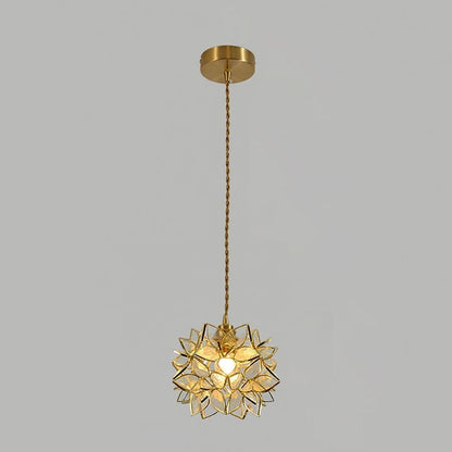 Capiz Flower Sphere Pendant Light