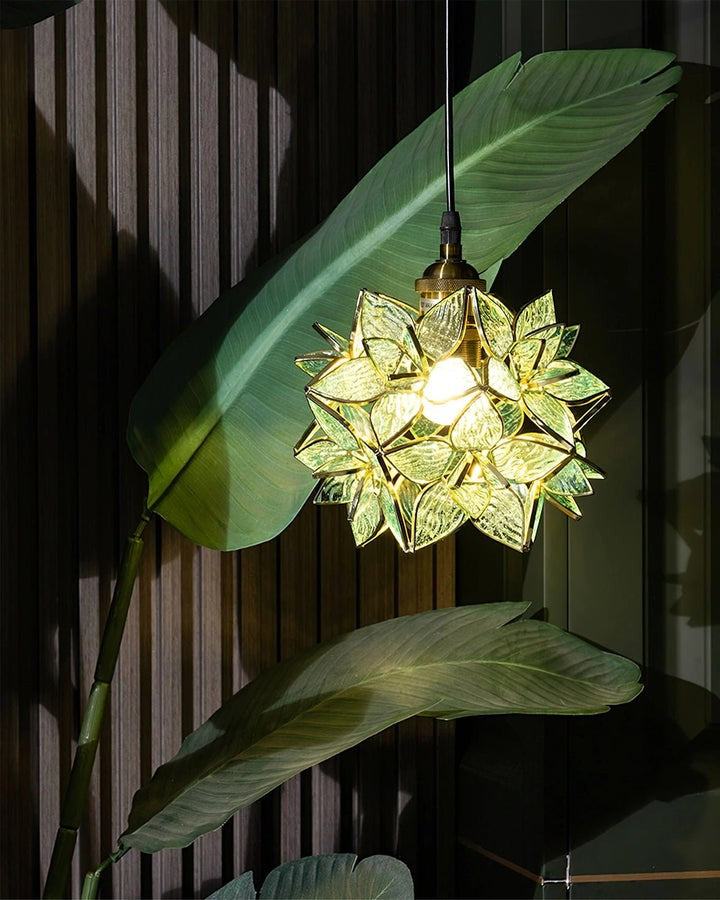 Capiz Flower Sphere Pendant Light