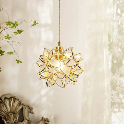 Capiz Flower Sphere Pendant Light