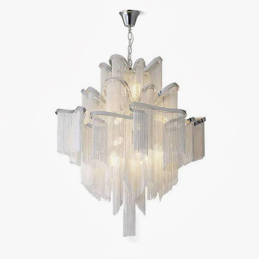 Cascading Metal Chain Chandelier