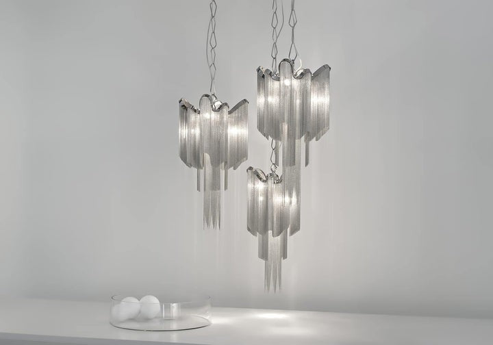 Cascading Metal Chain Chandelier