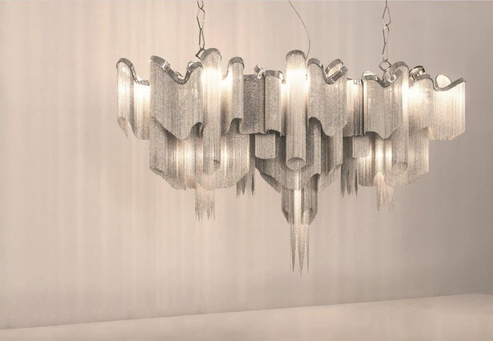 Cascading Metal Chain Chandelier