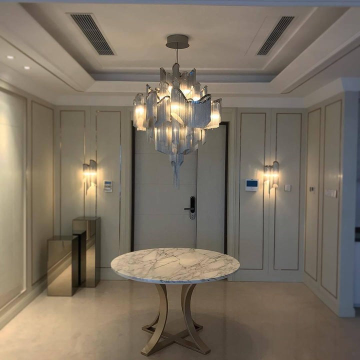 Cascading Metal Chain Chandelier