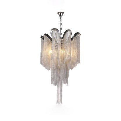 Cascading Metal Chain Chandelier
