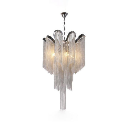 Cascading Metal Chain Chandelier