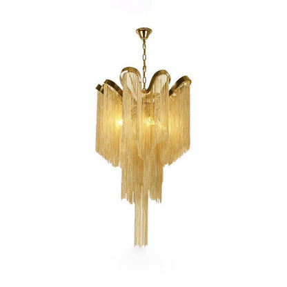 Cascading Metal Chain Chandelier