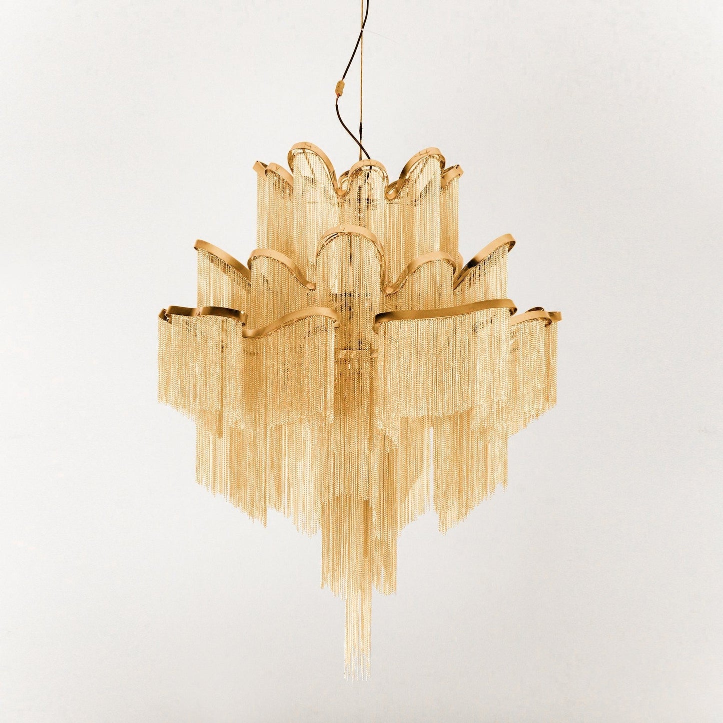 Cascading Metal Chain Chandelier