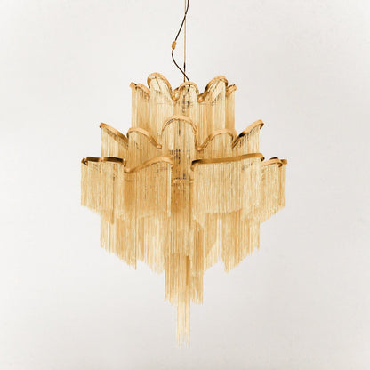 Cascading Metal Chain Chandelier