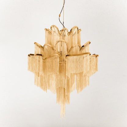 Cascading Metal Chain Chandelier