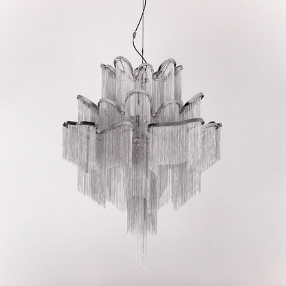 Cascading Metal Chain Chandelier