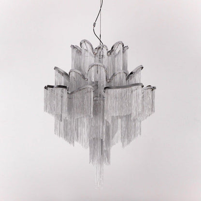 Cascading Metal Chain Chandelier