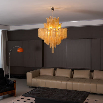 Cascading Metal Chain Chandelier