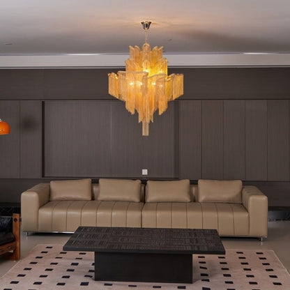 Cascading Metal Chain Chandelier