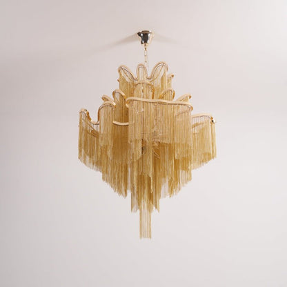 Cascading Metal Chain Chandelier