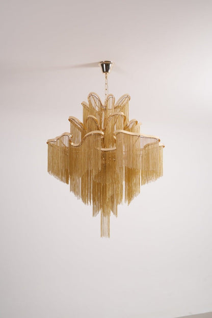 Cascading Metal Chain Chandelier