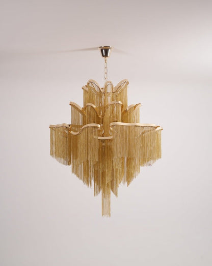 Cascading Metal Chain Chandelier