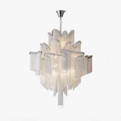 Cascading Metal Chain Chandelier