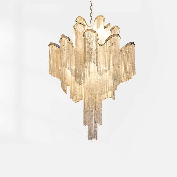 Cascading Metal Chain Chandelier