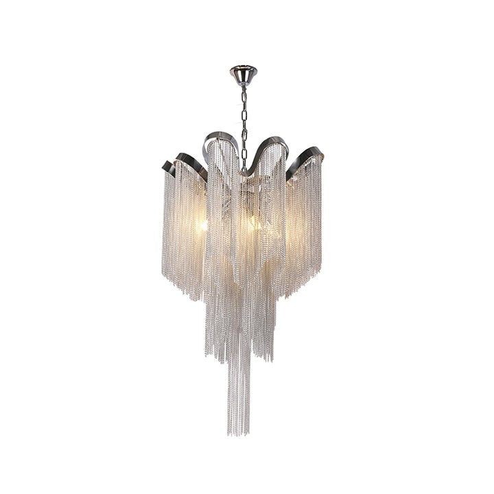 Cascading Metal Chain Chandelier