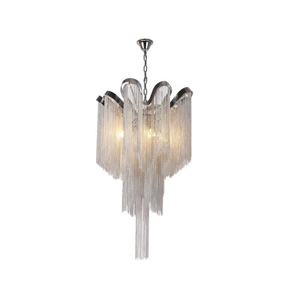 Cascading Metal Chain Chandelier
