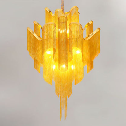 Cascading Metal Chain Chandelier