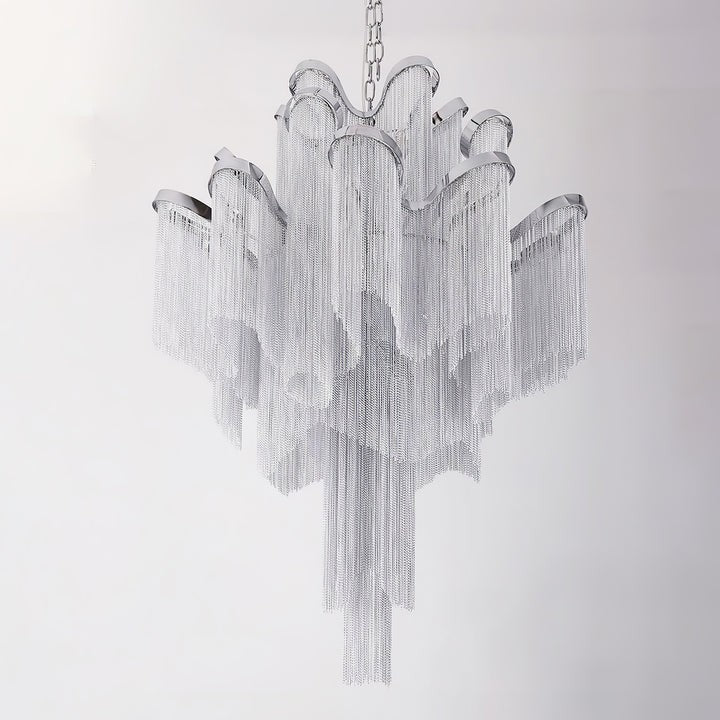 Cascading Metal Chain Chandelier