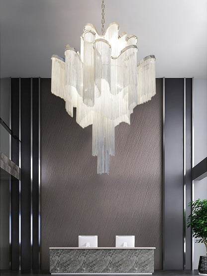 Cascading Metal Chain Chandelier