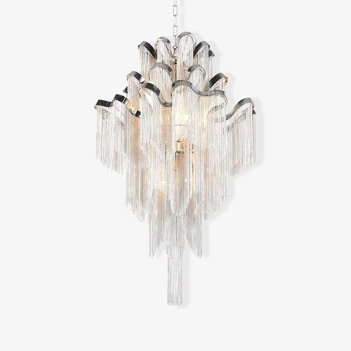 Cascading Metal Chain Chandelier