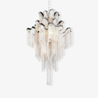 Cascading Metal Chain Chandelier
