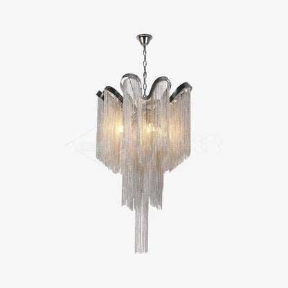 Cascading Metal Chain Chandelier