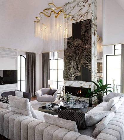 Cascading Metal Chain Chandelier