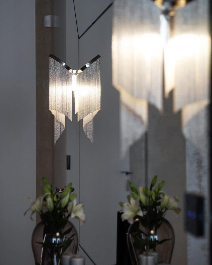 Cascading Metal Chain Chandelier