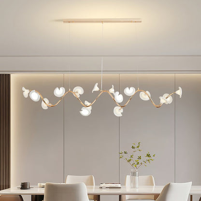Ceramic Blossom Petal Chandelier – Floral-Inspired Ceiling Light