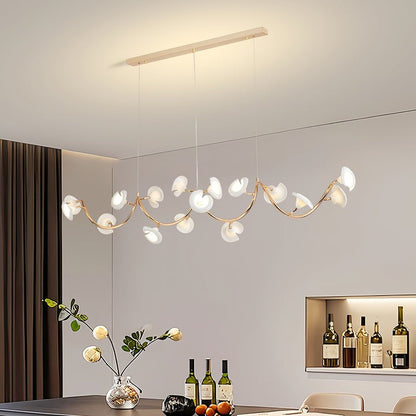 Ceramic Blossom Petal Chandelier – Floral-Inspired Ceiling Light