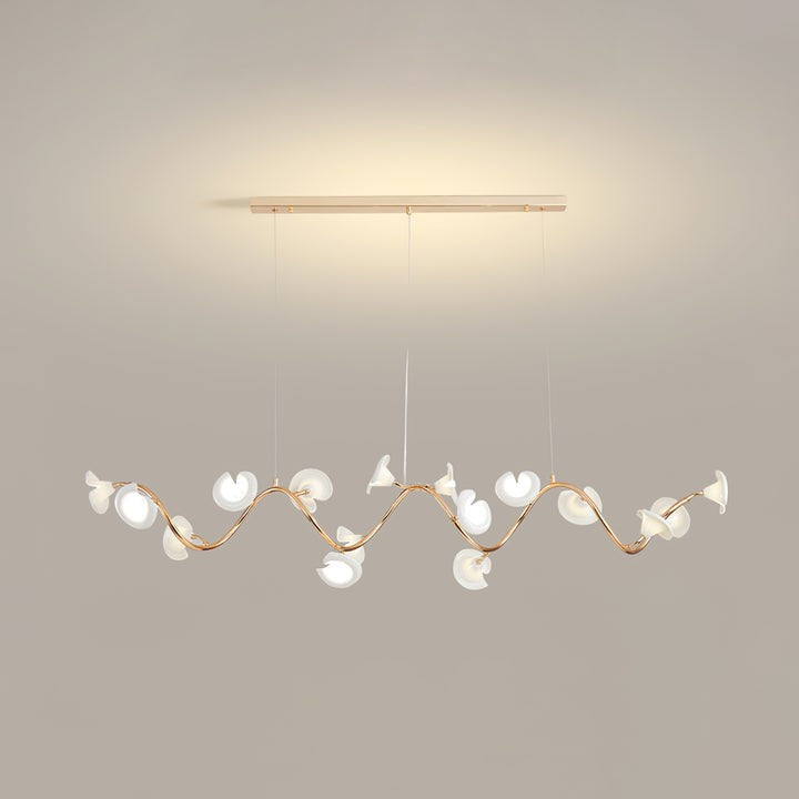 Ceramic Blossom Petal Chandelier – Floral-Inspired Ceiling Light