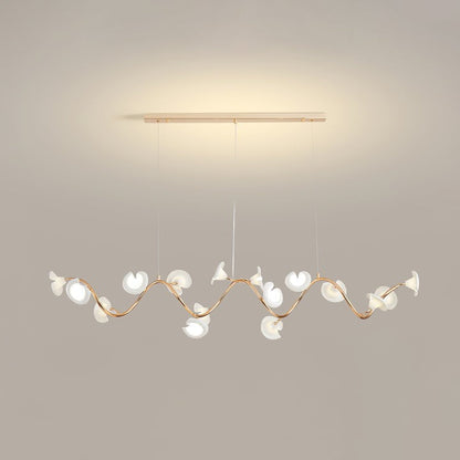Ceramic Blossom Petal Chandelier – Floral-Inspired Ceiling Light