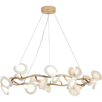 Ceramic Blossom Petal Chandelier – Floral-Inspired Ceiling Light