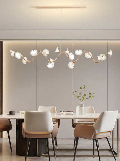 Ceramic Blossom Petal Chandelier – Floral-Inspired Ceiling Light