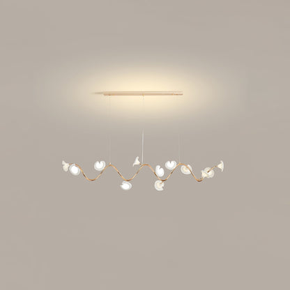 Ceramic Blossom Petal Chandelier – Floral-Inspired Ceiling Light
