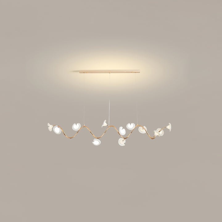 Ceramic Blossom Petal Chandelier – Floral-Inspired Ceiling Light