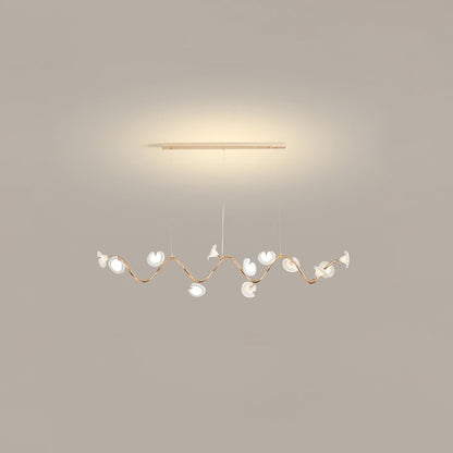Ceramic Blossom Petal Chandelier – Floral-Inspired Ceiling Light