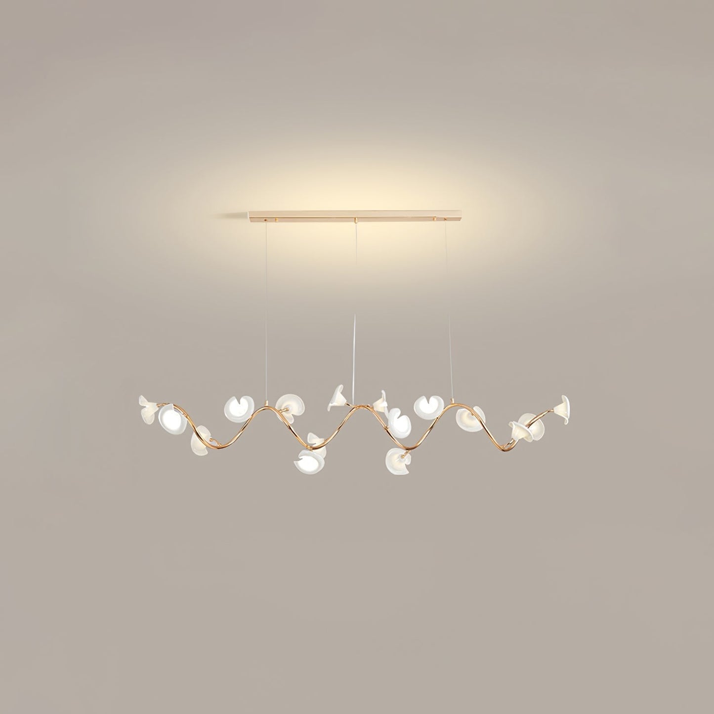 Ceramic Blossom Petal Chandelier – Floral-Inspired Ceiling Light