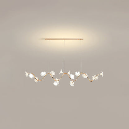 Ceramic Blossom Petal Chandelier – Floral-Inspired Ceiling Light