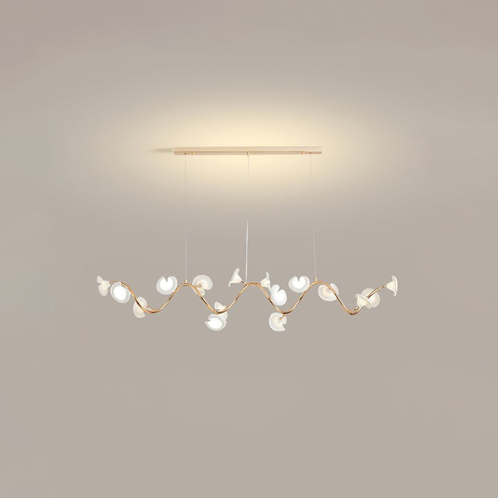 Ceramic Blossom Petal Chandelier – Floral-Inspired Ceiling Light
