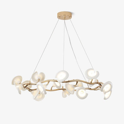 Ceramic Blossom Petal Chandelier – Floral-Inspired Ceiling Light