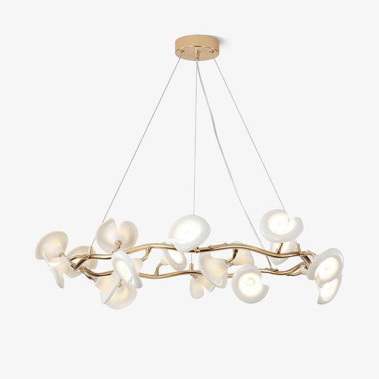 Ceramic Blossom Petal Chandelier – Floral-Inspired Ceiling Light