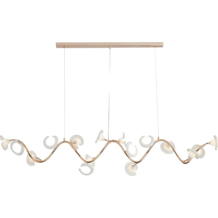 Ceramic Blossom Petal Chandelier – Floral-Inspired Ceiling Light