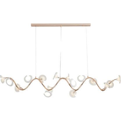 Ceramic Blossom Petal Chandelier – Floral-Inspired Ceiling Light